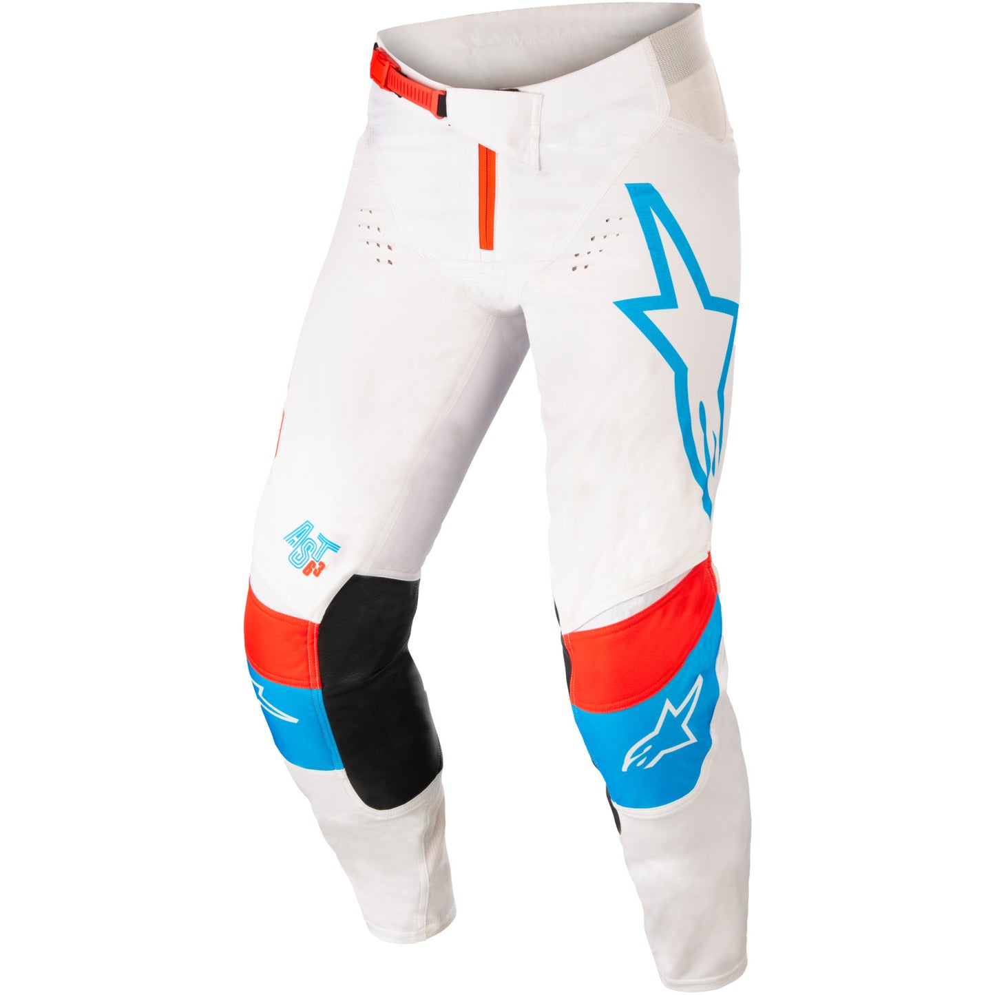 Techstar Quadro Pants, Off White/Neon Blue/Bright Red