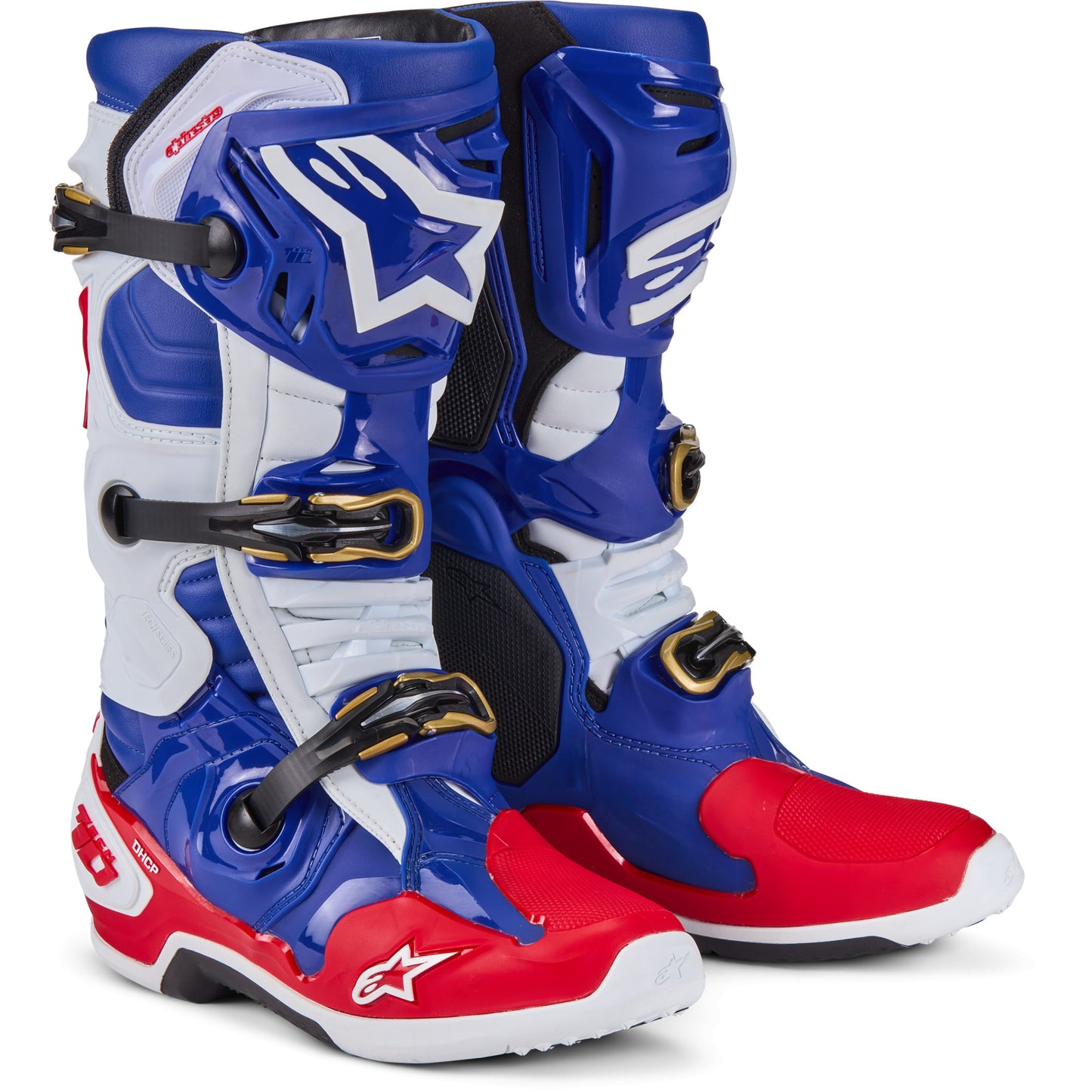 Tech 10 LE Boots, Bright Red/Dark Blue/White