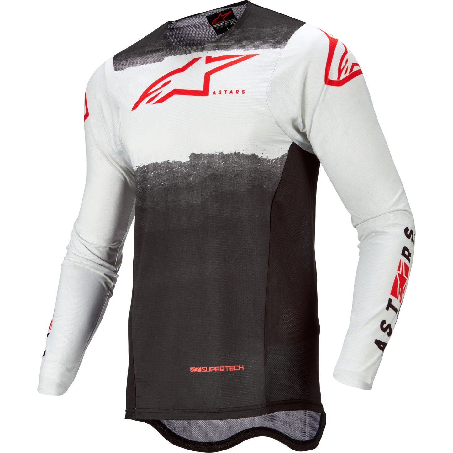 Supertech Foster Jersey, White/Black/Fluorescent Red