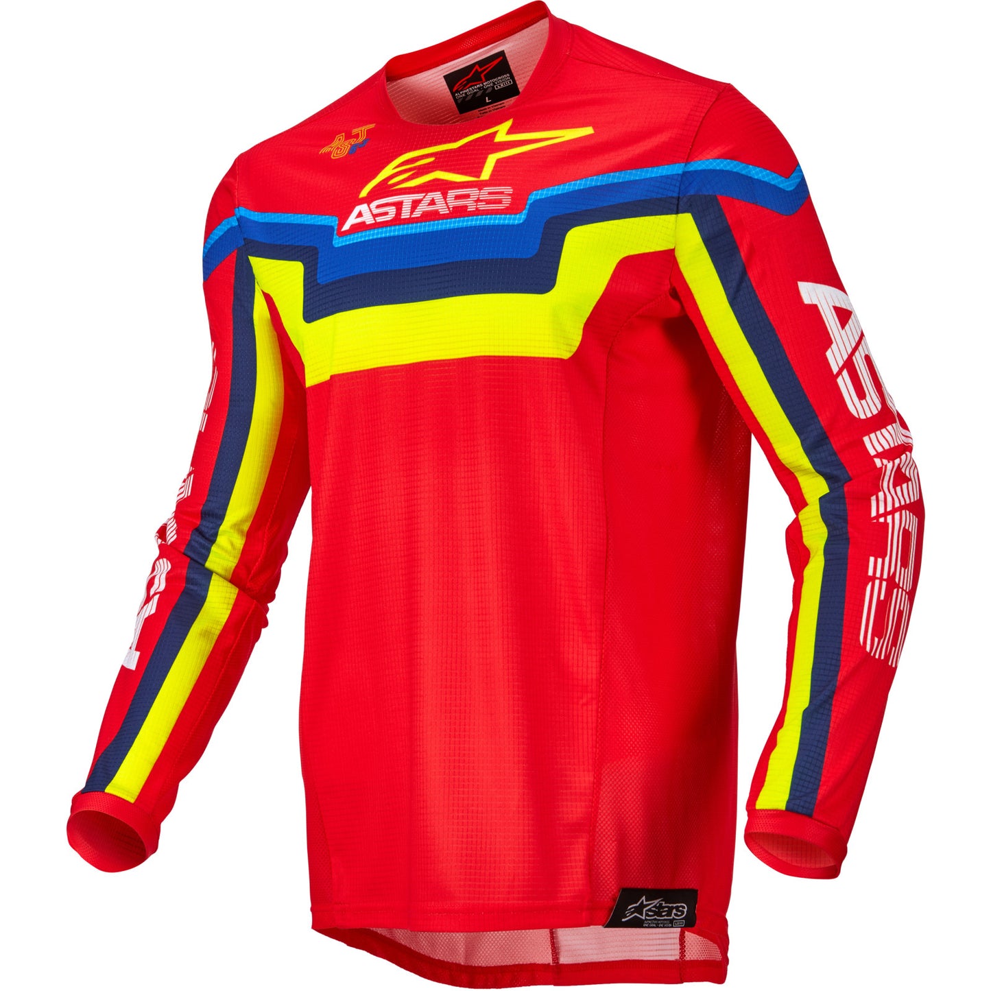 Techstar Quadro Jersey, Bright Red/Fluorescent Yellow/Blue