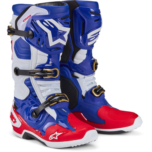 Tech 10 LE Boots, Bright Red/Dark Blue/White