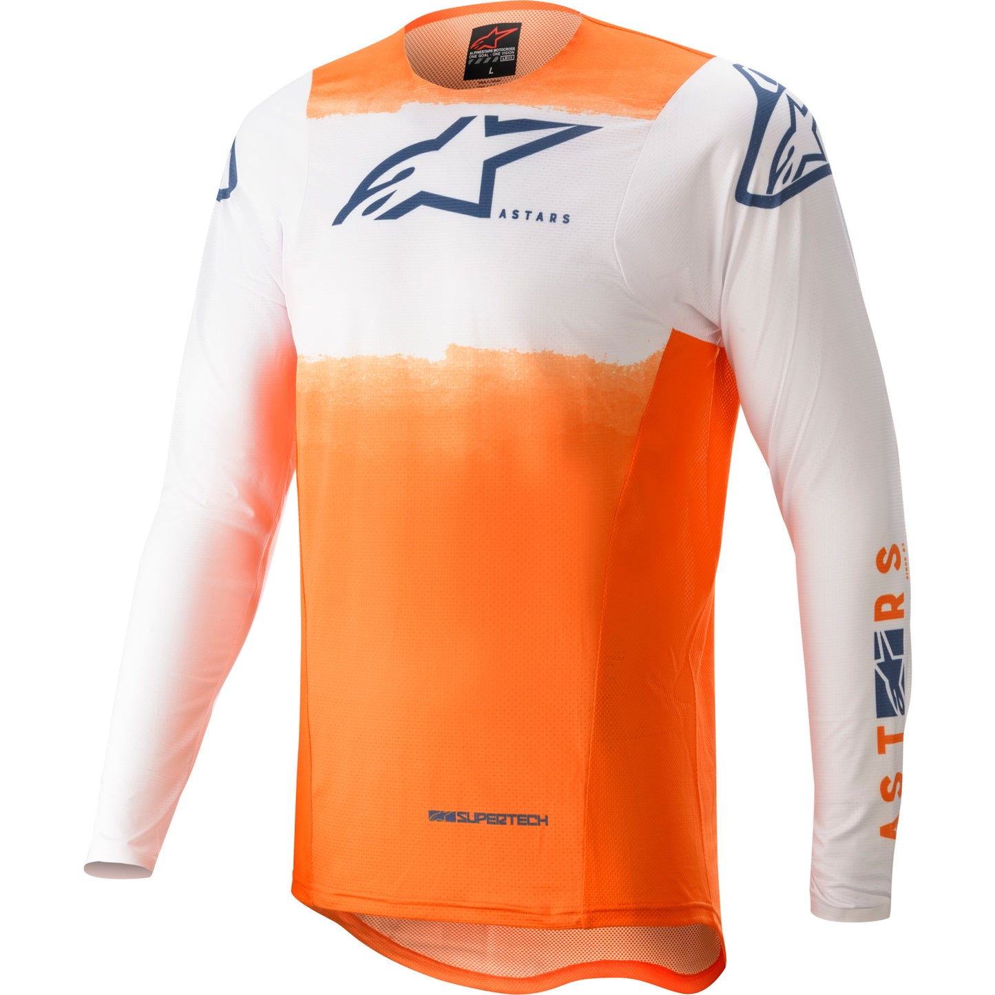 Supertech Foster Jersey, White/Orange/Dark Blue