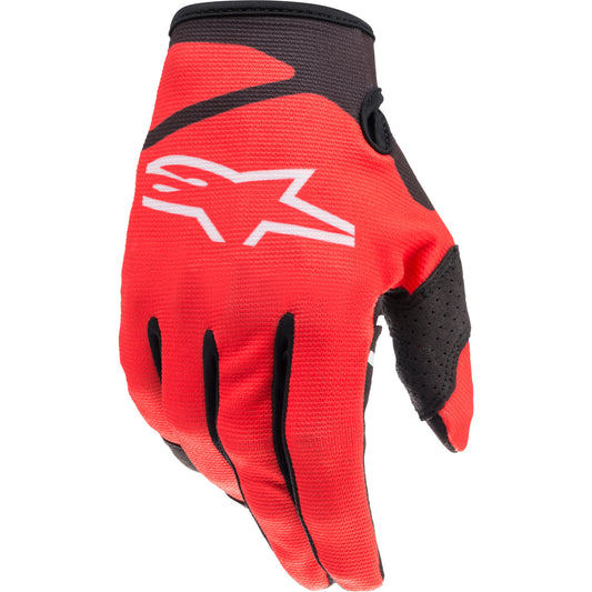 Youth Radar Gloves, Bright Red/Black